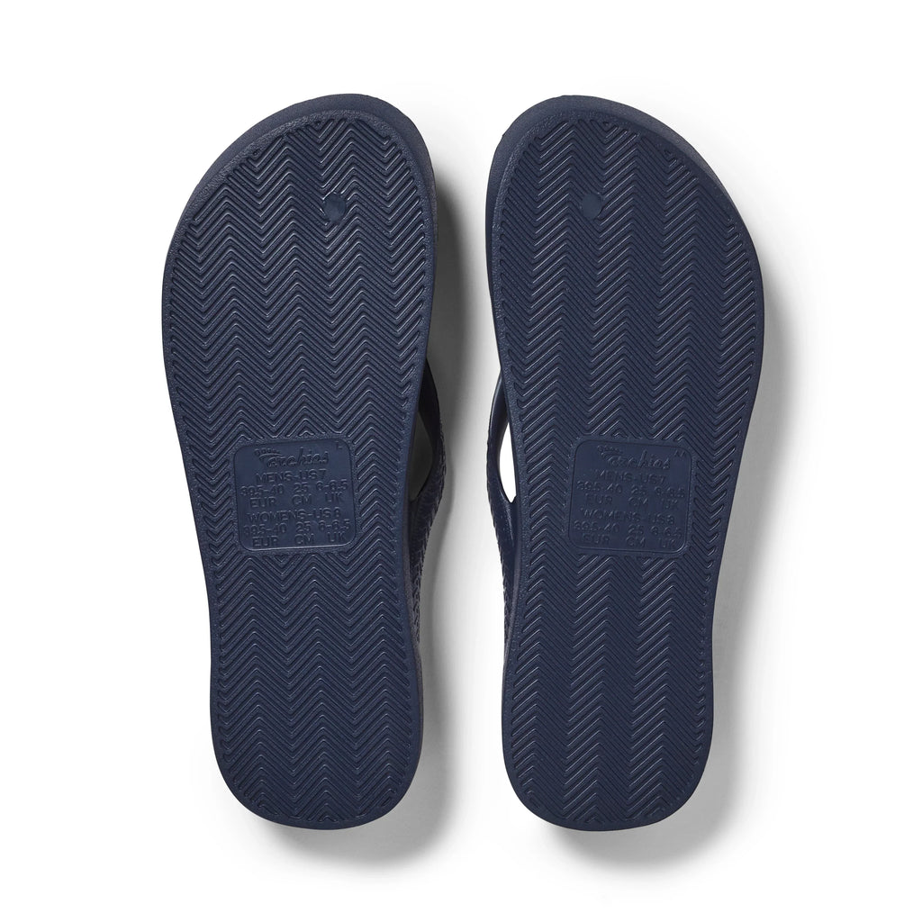 Navy Archies Arch Support Flip Flops angle 04