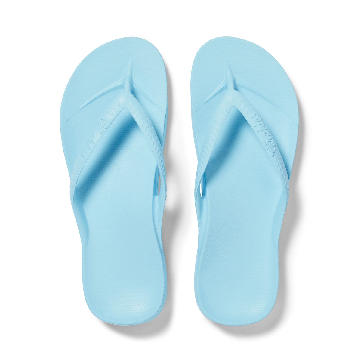 Sky Blue Archies Arch Support Flip Flops angle 01