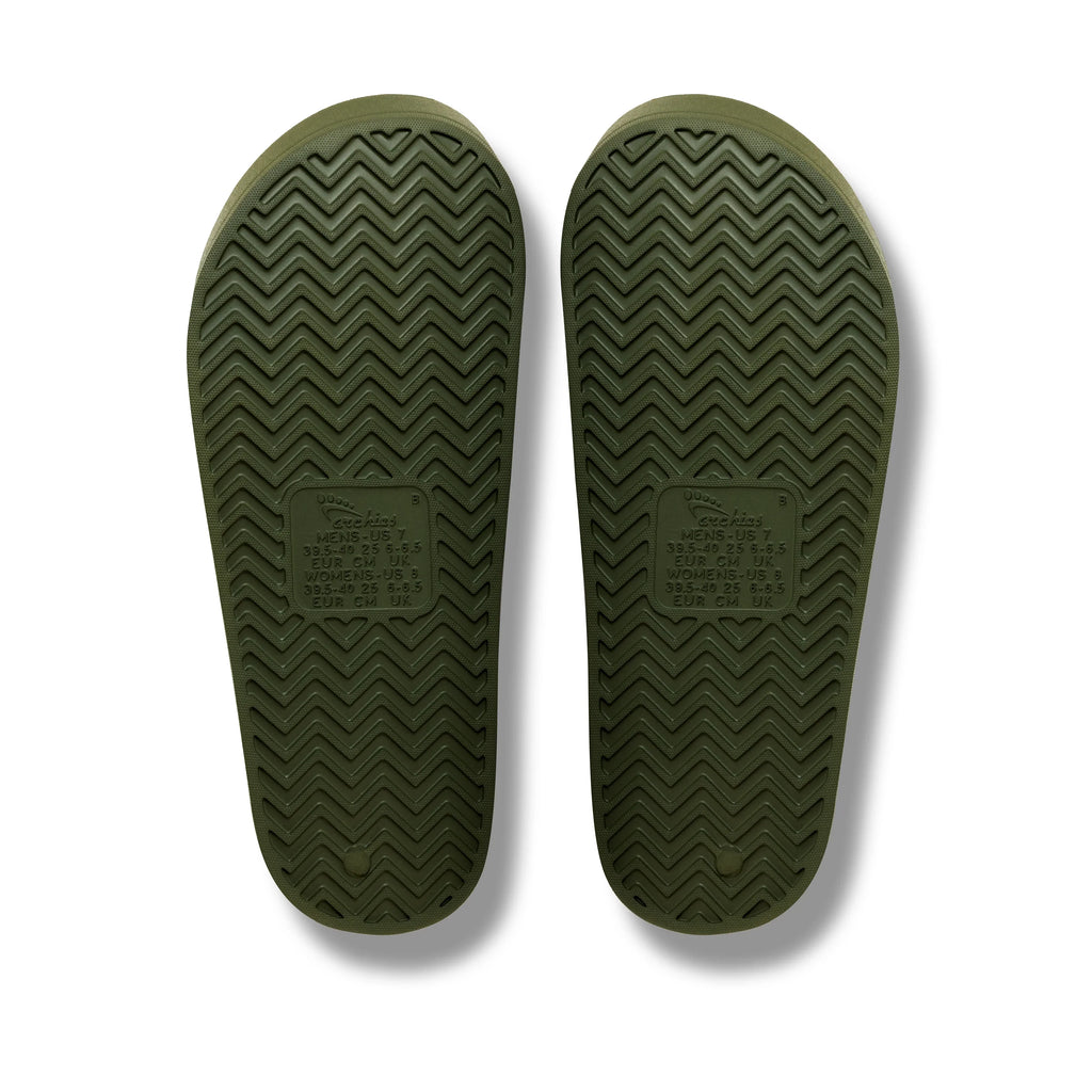 Olive Arch Support Slides shown from underneath