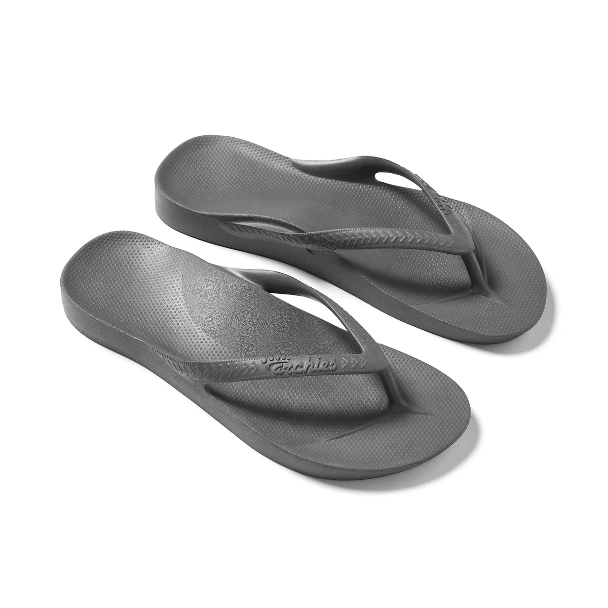 Charcoal Archies Arch support flip flops angle 08