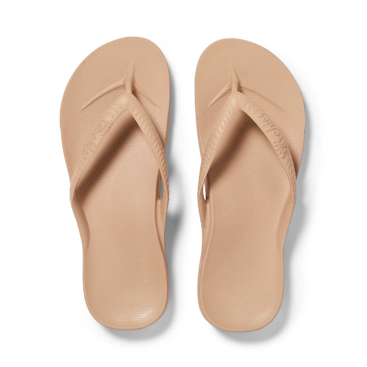 Tan Archies Arch Support Flip Flops angle 01