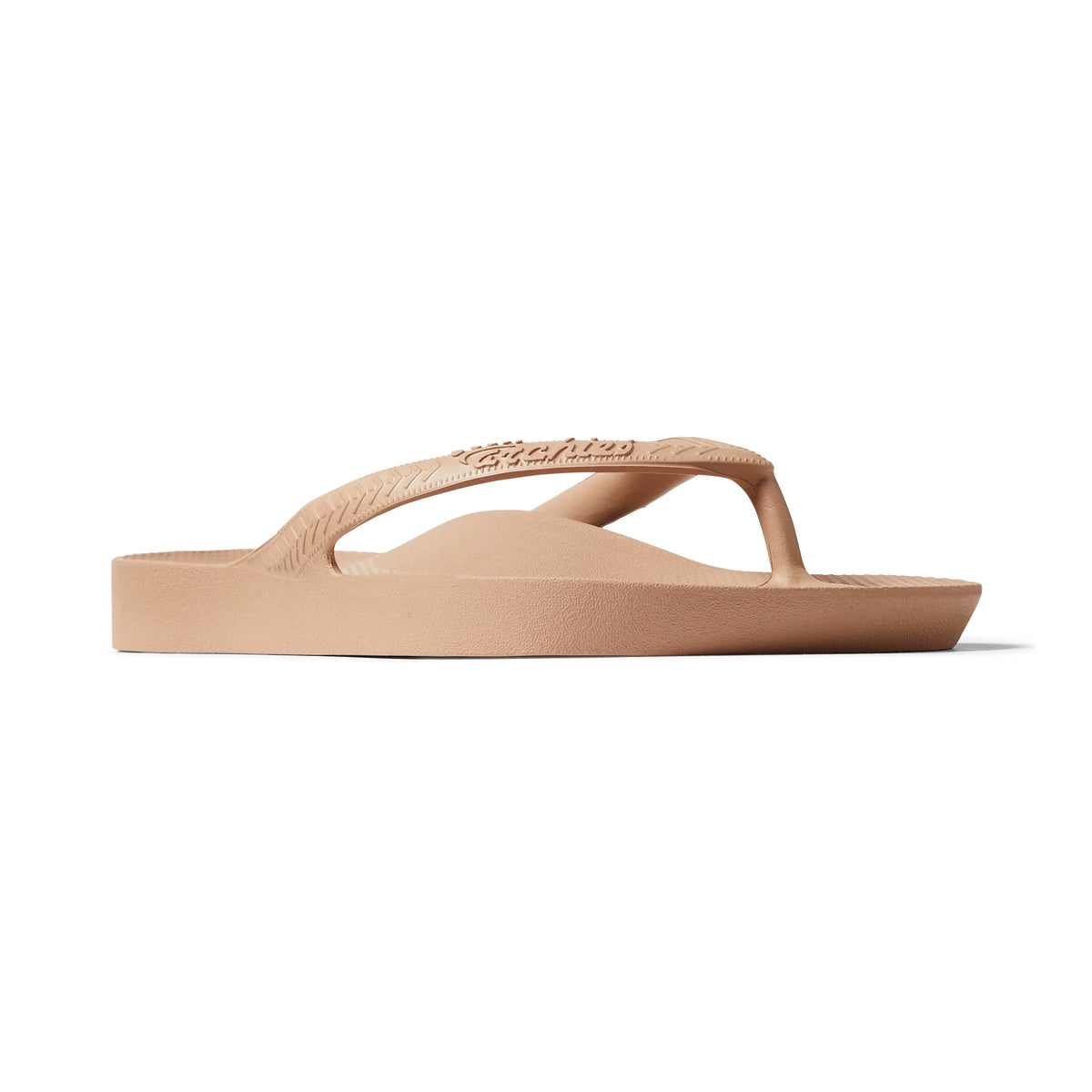 Tan Archies Arch Support Flip Flops angle 05